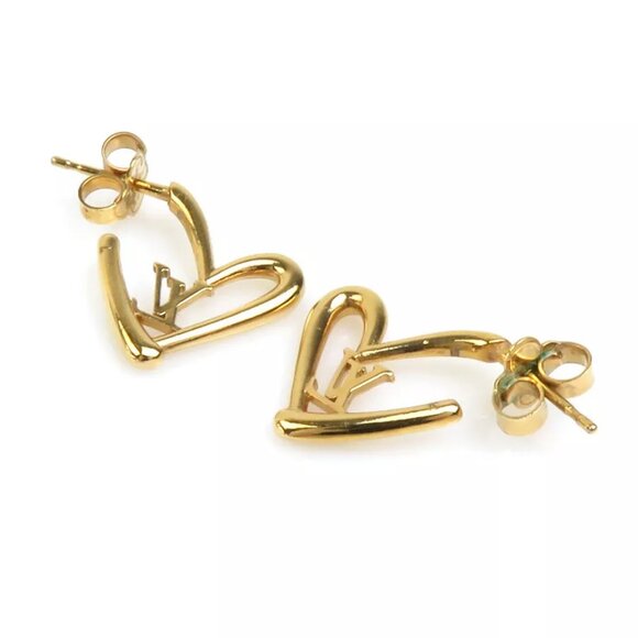 LOUIS VUITTON Fall in Love Earrings PM Pierce Gold Metal - Picture 7 of 11